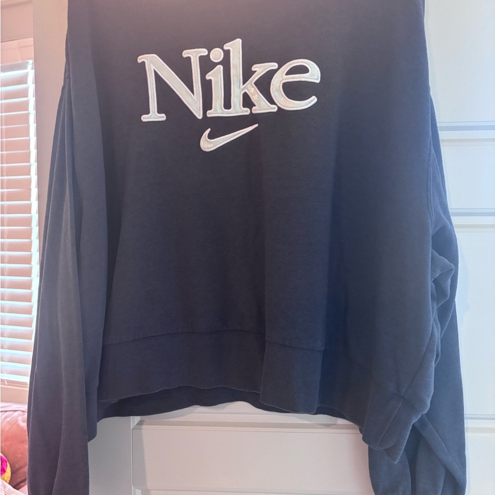 Nike Navy Sweatshirt with Light Blue Logo